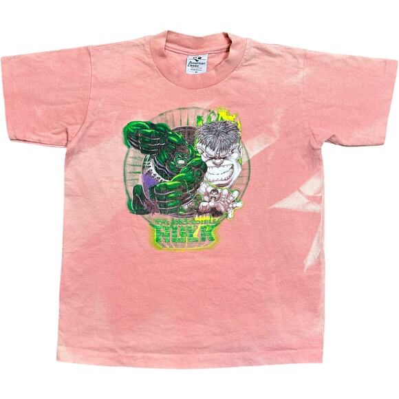 The Incredible Hulk 90’s Bleach Dyed Pink T-shirt - Picture 1 of 6